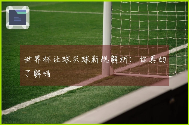 世界杯让球买球新规解析：你真的了解吗
